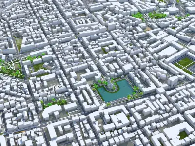 Stuttgart City Germany Low-poly 3D model