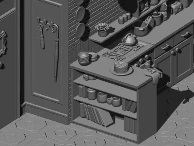 3d printable Friends diorama-monica gellar kitchen  3D print model