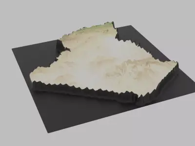 Algeria Map Low-poly 3D model