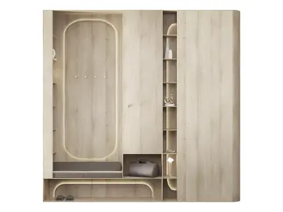 Hallway area with lighting 3D model