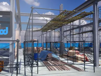 construction site 3D model Textured