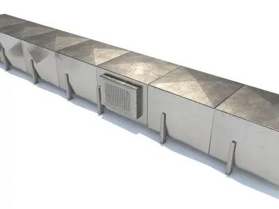 Aluminium Rooftop Elements PACK Low-poly 3D model
