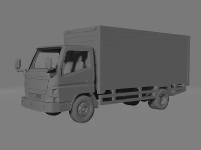 Mitsubishi Fuso Canter FE Aluminium Cargo Box Truck 3D print model