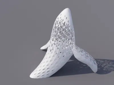 Whale sculpture 3D model