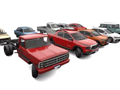 10 PBR Low-Poly Vehicles  3D Model Pack