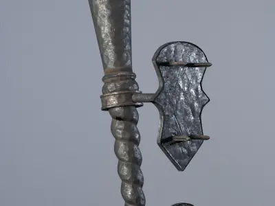 Medieval Torch 3D model buy