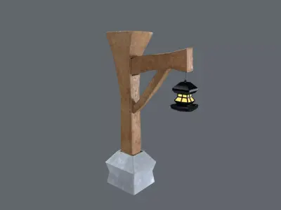 Low Poly Street Lamp Low-poly 3D model