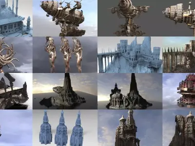 Persian Empire architecture collection 3D Model Pack