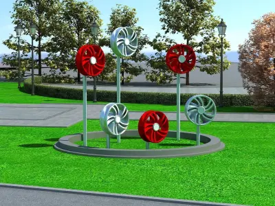 statue sculptures bronze street urban city metal sculpture 3D model 6