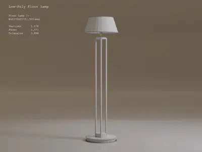 Low-Poly 2 Floor Lamps Low-poly 3D model