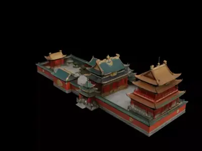  quadrangle courtyard 3D model