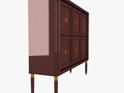 classical walnut cabinet 3D model