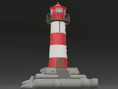 Low Poly Lighthouse Low-poly 3D model buy