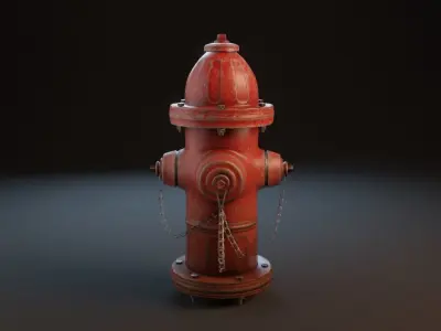 Fire Hydrant Game Ready Model Low-poly 3D model