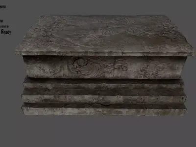 tomb 4 stone coffin Low-poly 3D model