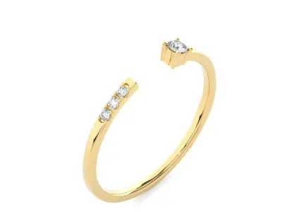 Light Minimalist Diamond Ring 3D print model