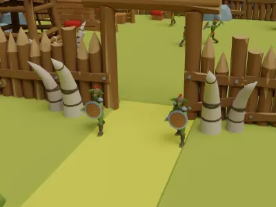 Goblins miner camp - mobile game scene Low-poly 3D model