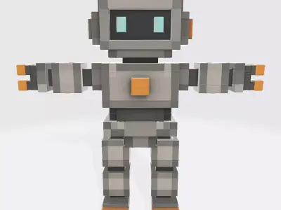 Robot Character N17 Low-poly 3D model