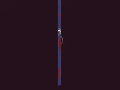 Bloody Prison Door with Bullet Holes and Handprints 3D model