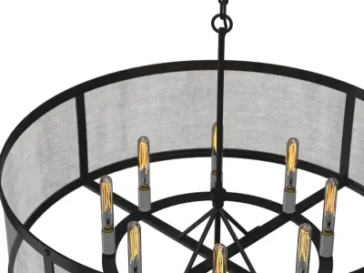 Riveted Mesh Round Chandelier 3D model