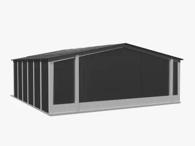 Garage Low-poly 3D model 5