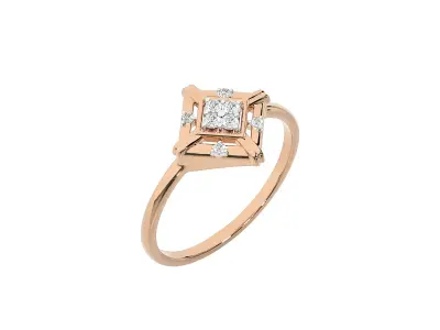 Light Minimalist Diamond Ring 3D print model 28