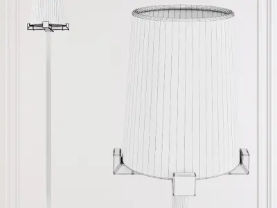 Restoration Hardware PAUILLAC TABLE LAMP Fabric shade and Brass 3D model