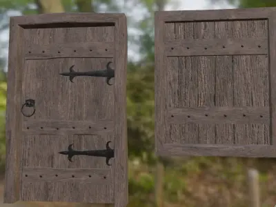 Door and Window Medieval Style Free low-poly 3D model