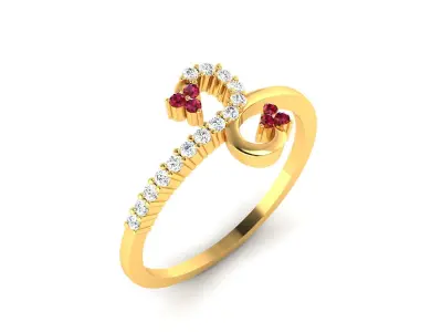 Diamond Ring For Women 3d Print Model 3D print model 16