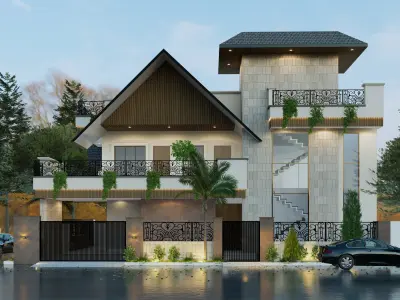 Luxurious Modern House 3D Model  High-Quality Architectural  3D model