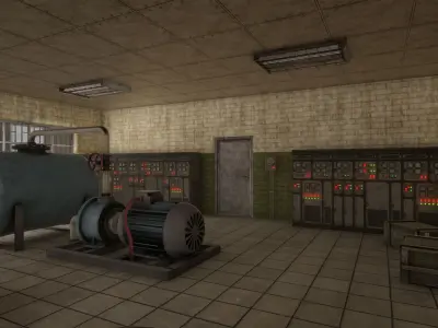 HQ Modular Industrial Area Low-poly 3D model