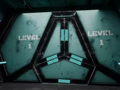 Scifi Door with door frame Free low-poly 3D model