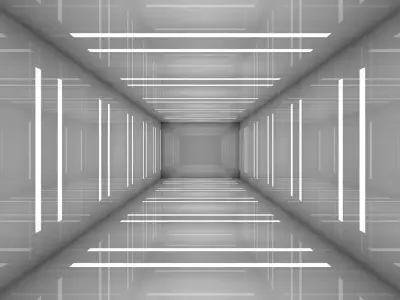 Sci Fi Corridor Low-poly 3D model 2