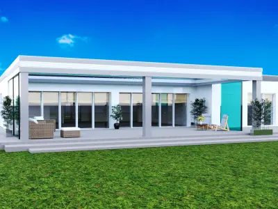 Modern house Low-poly 3D model Low-poly 3D model purchase
