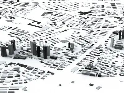 Dalian Streets and Buildings 3D model