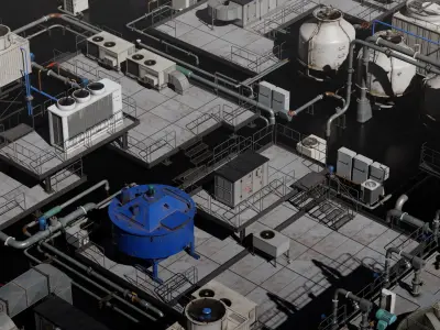 HVAC Systems Low-poly 3D model