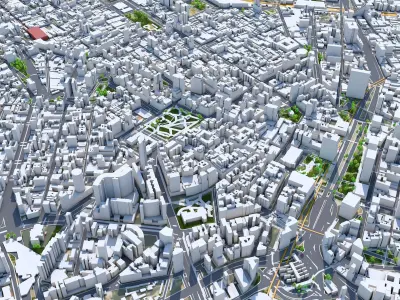 Sao Paulo Downtown Low-poly 3D model
