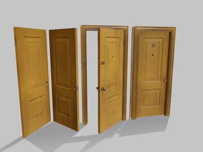 Door yellow 02 Low-poly 3D model