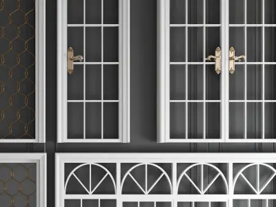 style Sliding door glass combination 3D model