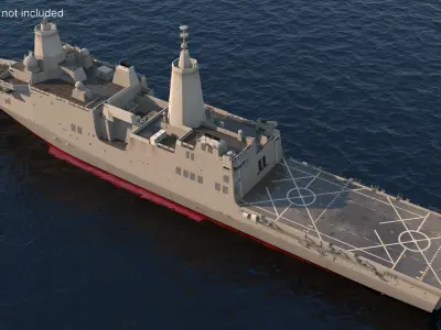  Amphibious Transport Dock Ship USS Portland LPD 27 Rigged 