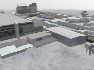 EGCC Terminal 1 Low-poly 3D model