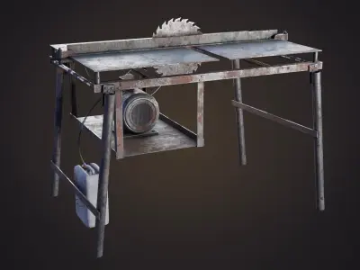 Hand Made Circular Machine Low-poly 3D model