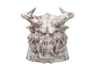 Monster Head Sculpture v1 002 Low-poly 3D model