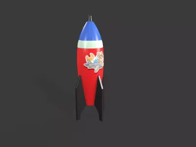 Toy Rocket Ship Low-poly 3D model