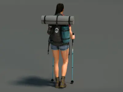  Female Hiker Animated HQ Standard License 