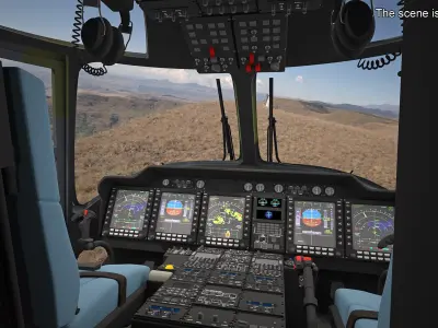  Military Transport Helicopter Green Camo with Interior 