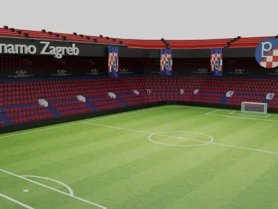 Dinamo Zagreb Football Stadium Low-poly 3D model