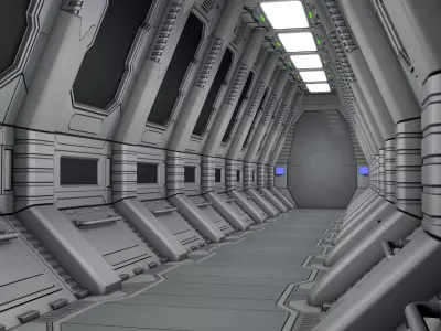 Sci Fi Corridor  3D model 29