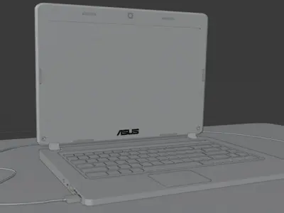 Laptop and table low-poly Low-poly 3D model