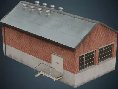 Building 2B Low-poly 3D model